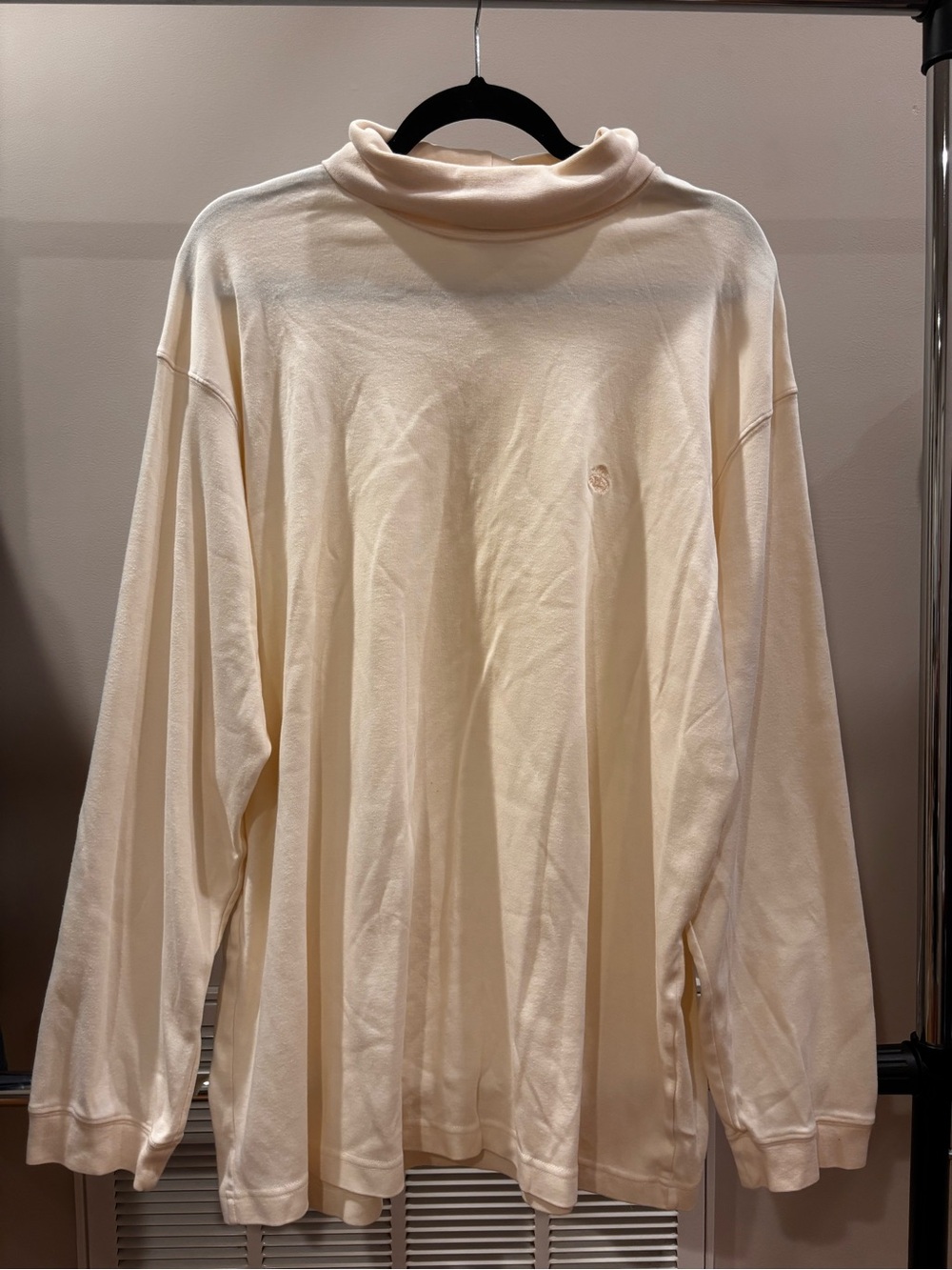 Brooks Brothers Cream Cotton Turtleneck Top